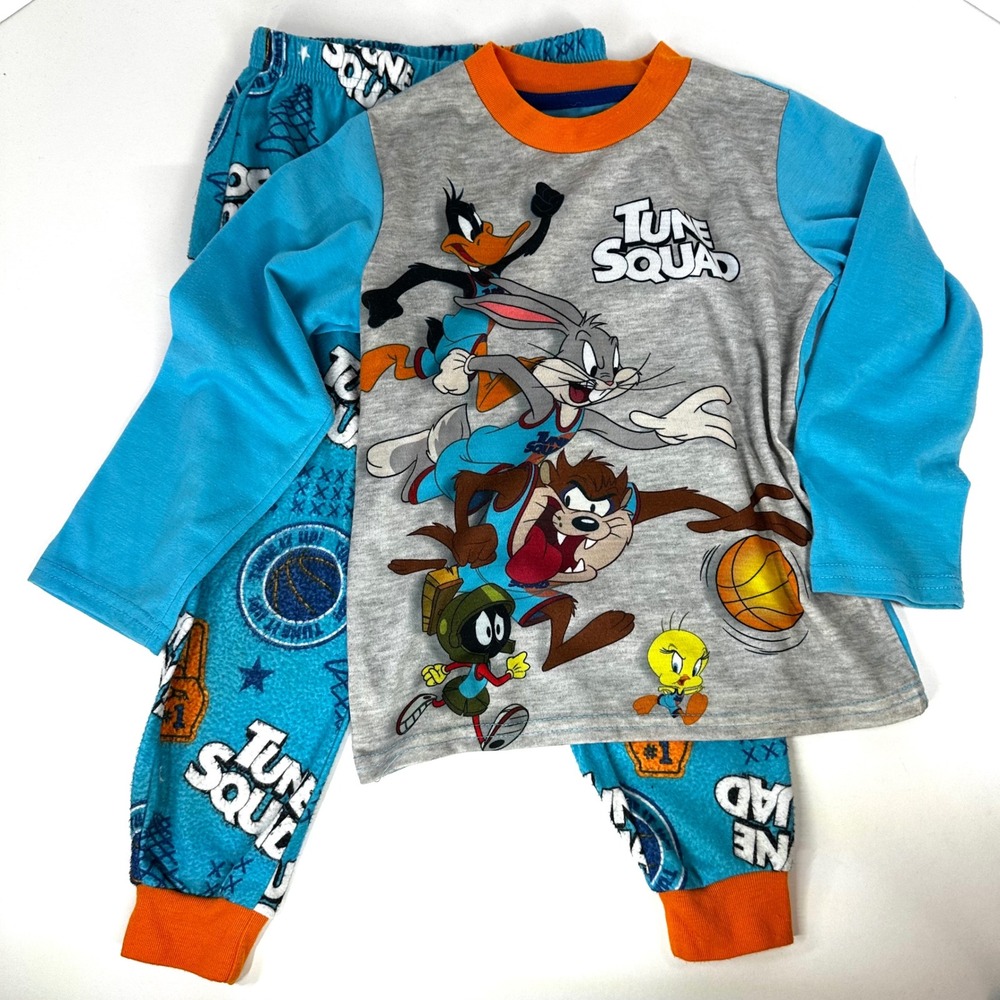 Space Jam A New Legacy Tune Squad Pajamas Boys XS 4/5 Blue Gray K253460SJ